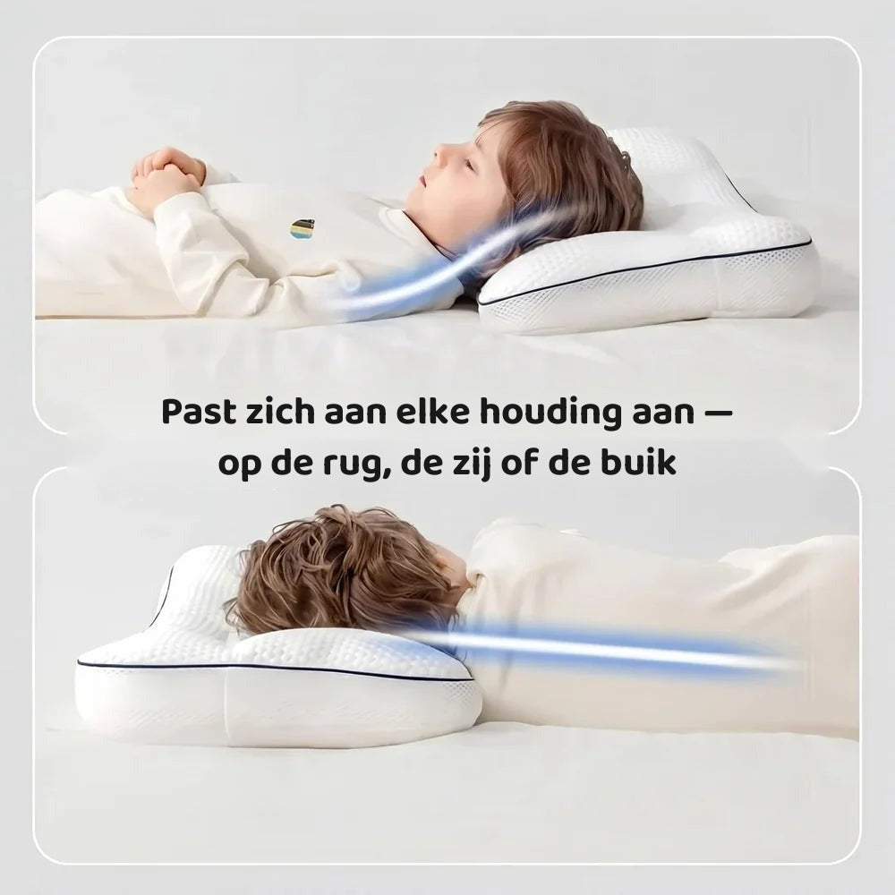 Het kinderkussen gemaakt voor zijn nek