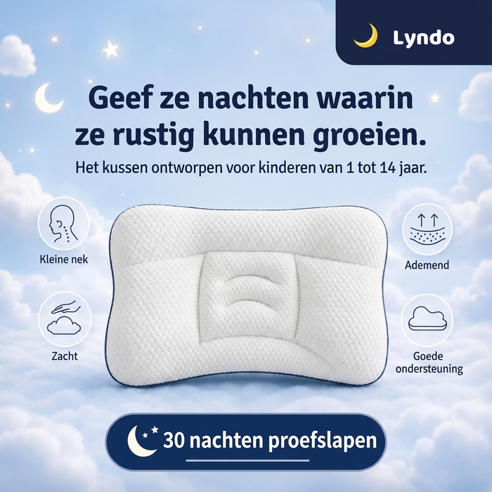 Het kinderkussen gemaakt voor zijn nek