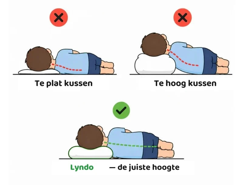 Het kinderkussen gemaakt voor zijn nek