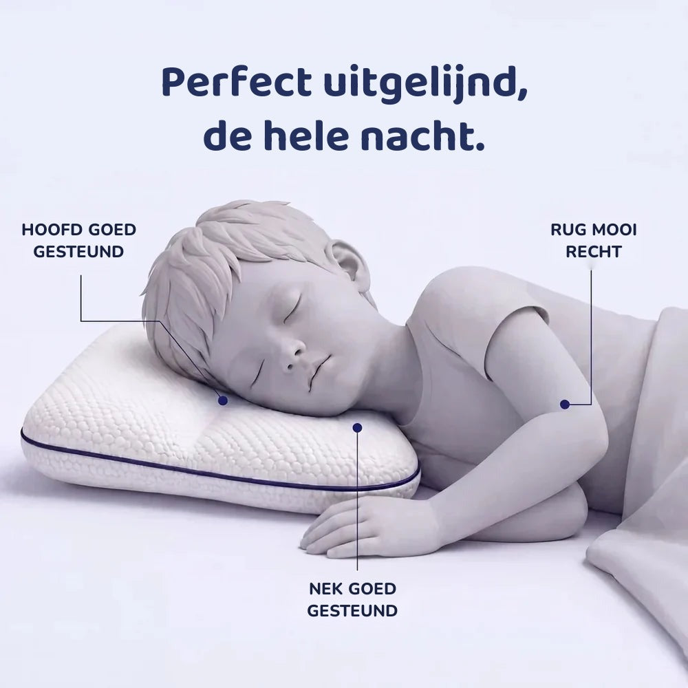 Het kinderkussen gemaakt voor zijn nek