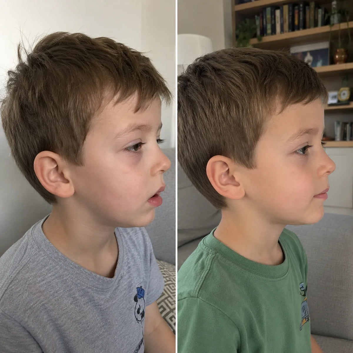 Het kinderkussen gemaakt voor zijn nek