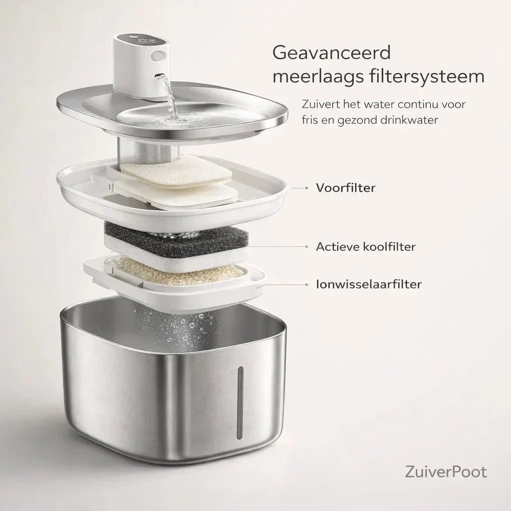 ZuiverPoot – Stromend, gefilterd water voor een gezondere kat